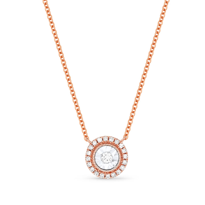 Madison L 14K Rose Gold Diamond Illusion Setting Pendant - style N1283P
