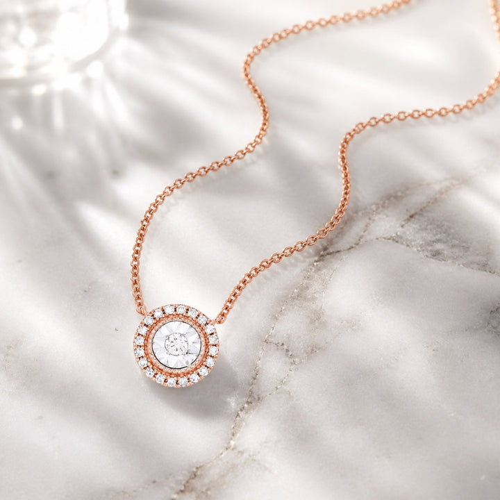 N1283 - 14K Gold Diamond Illusion Setting Pendant