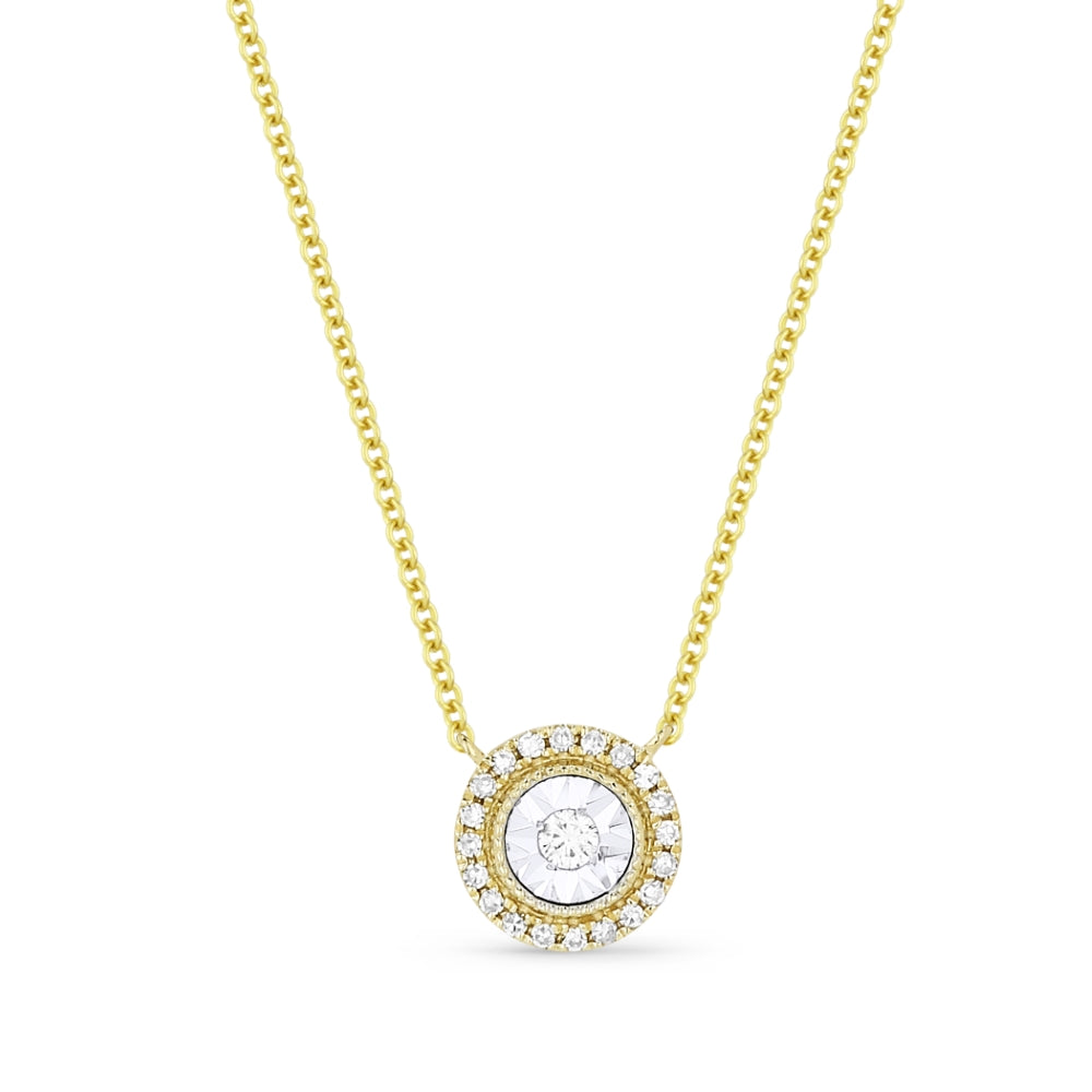 Madison L 14K Yellow Gold Diamond Illusion Setting Pendant - style N1283Y