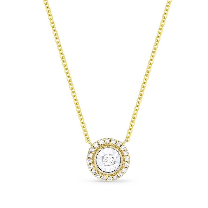Madison L 14K Yellow Gold Diamond Illusion Setting Pendant - style N1283Y