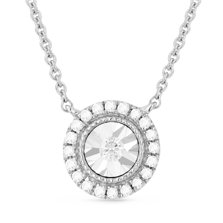 Madison L 14K White Gold Diamond Illusion Setting Necklace - style N1284W