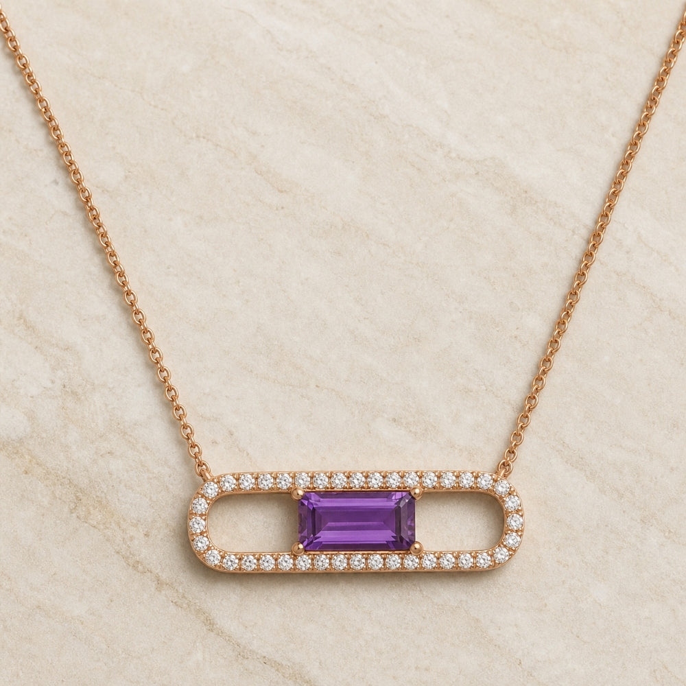 N1327 - 14K Gold Paperclip Necklace
