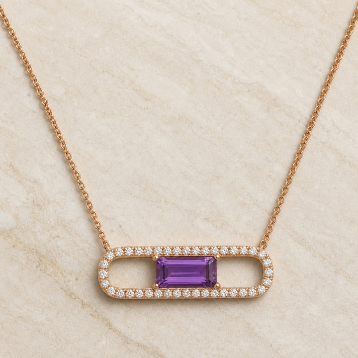 N1327 - 14K Gold Paperclip Necklace