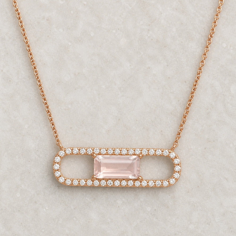 N1327 - 14K Gold Paperclip Necklace