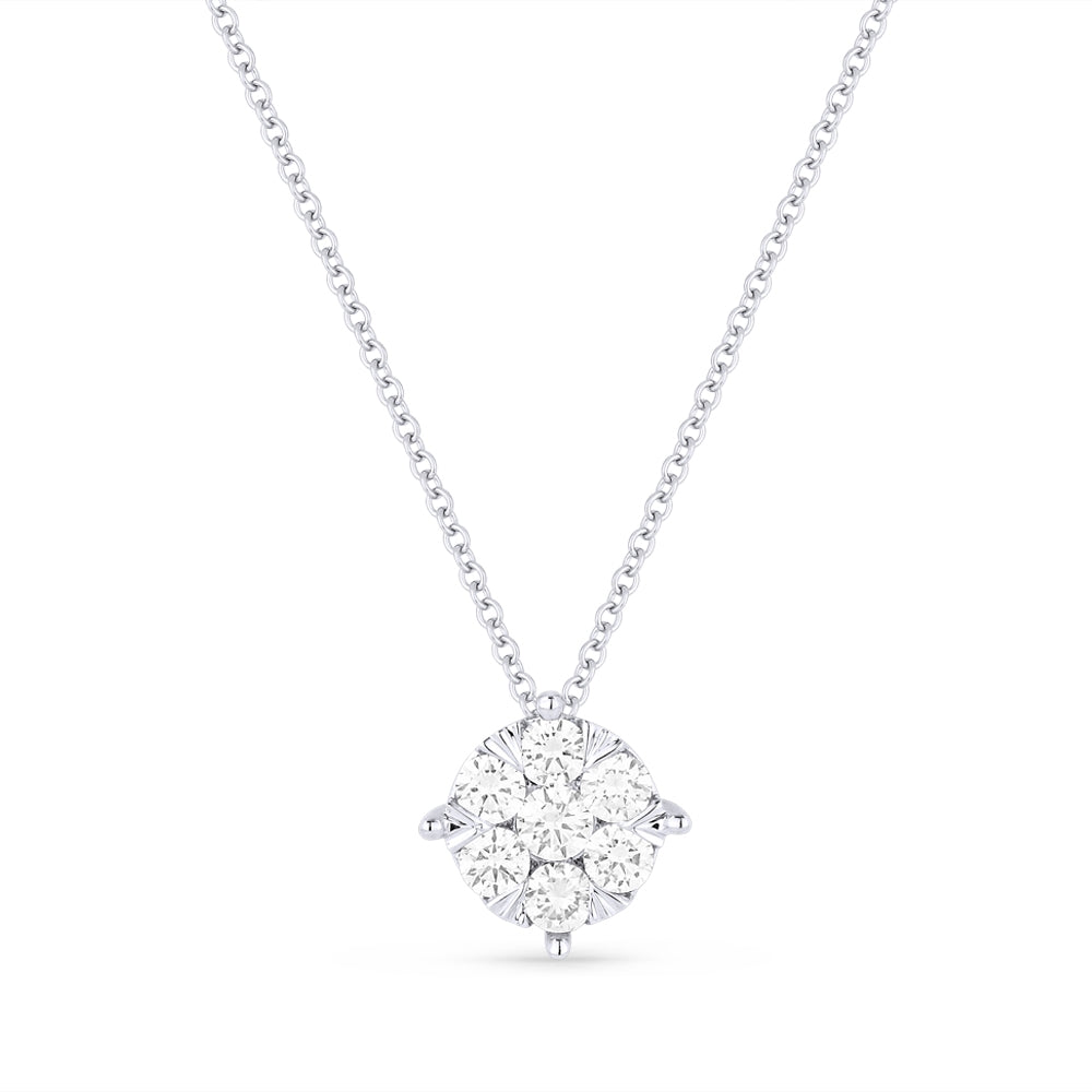 Madison L 14K White Gold Diamond Round Pendant - style N1332W