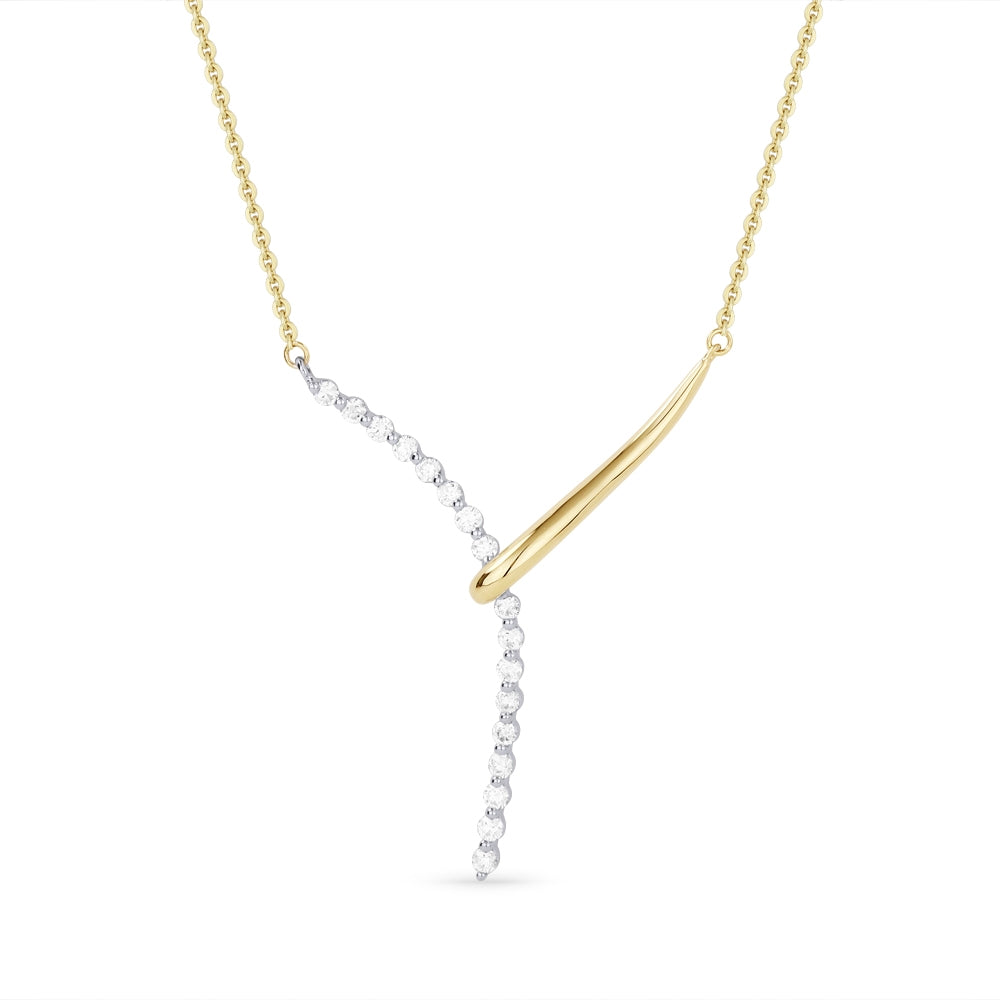 Madison L 14K Two Tone Gold Diamond Lariat Necklace - style N1349WY