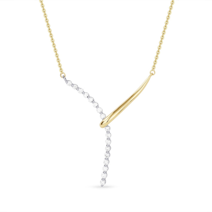 Madison L 14K Two Tone Gold Diamond Lariat Necklace - style N1349WY