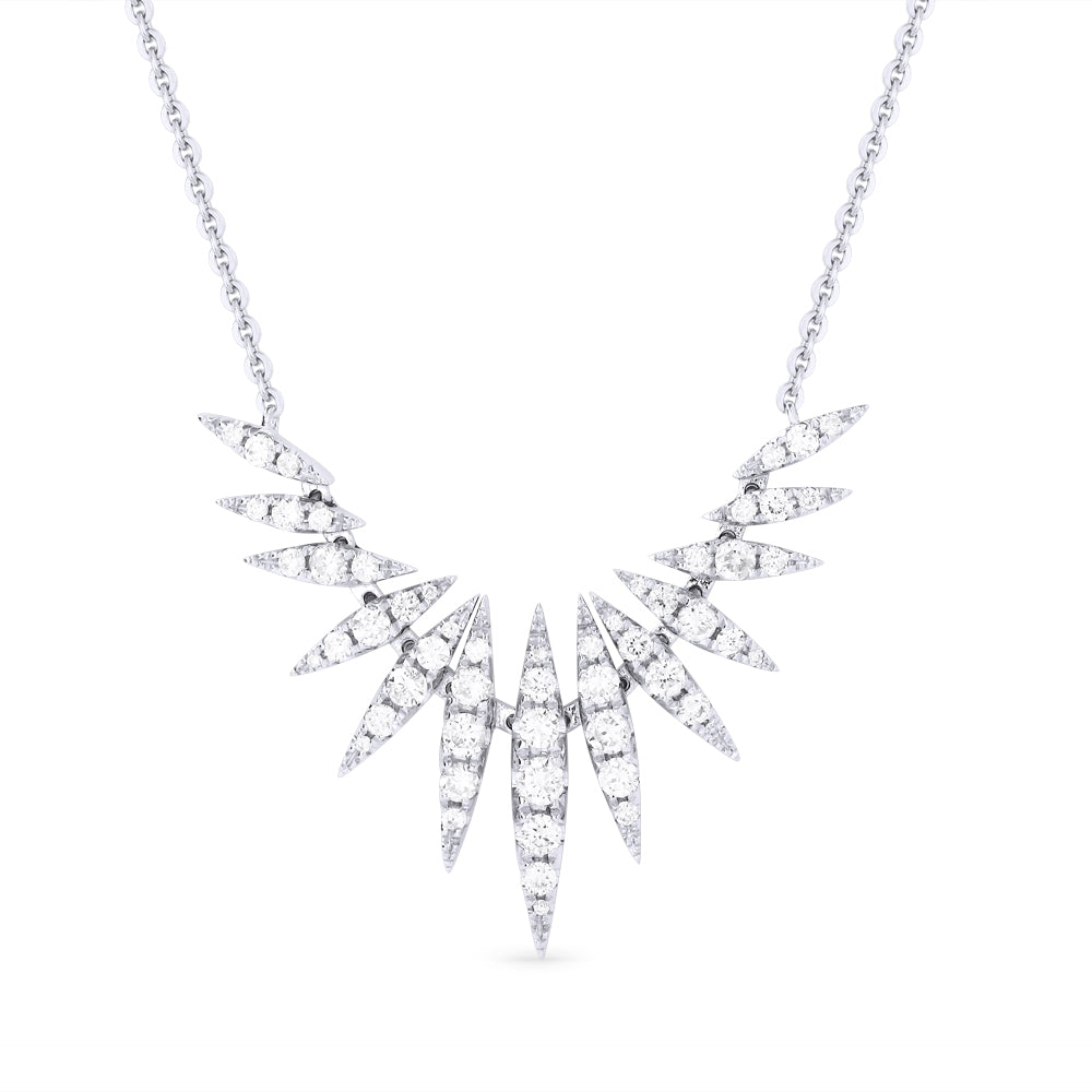 Madison L 14K White Gold Diamond Bar Necklace - style N1357W