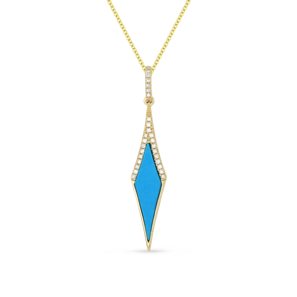 Madison L 14K Yellow Gold Turquoise Marquise Pendant - style N1361TQY