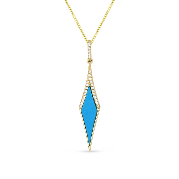 Madison L 14K Yellow Gold Turquoise Marquise Pendant - style N1361TQY