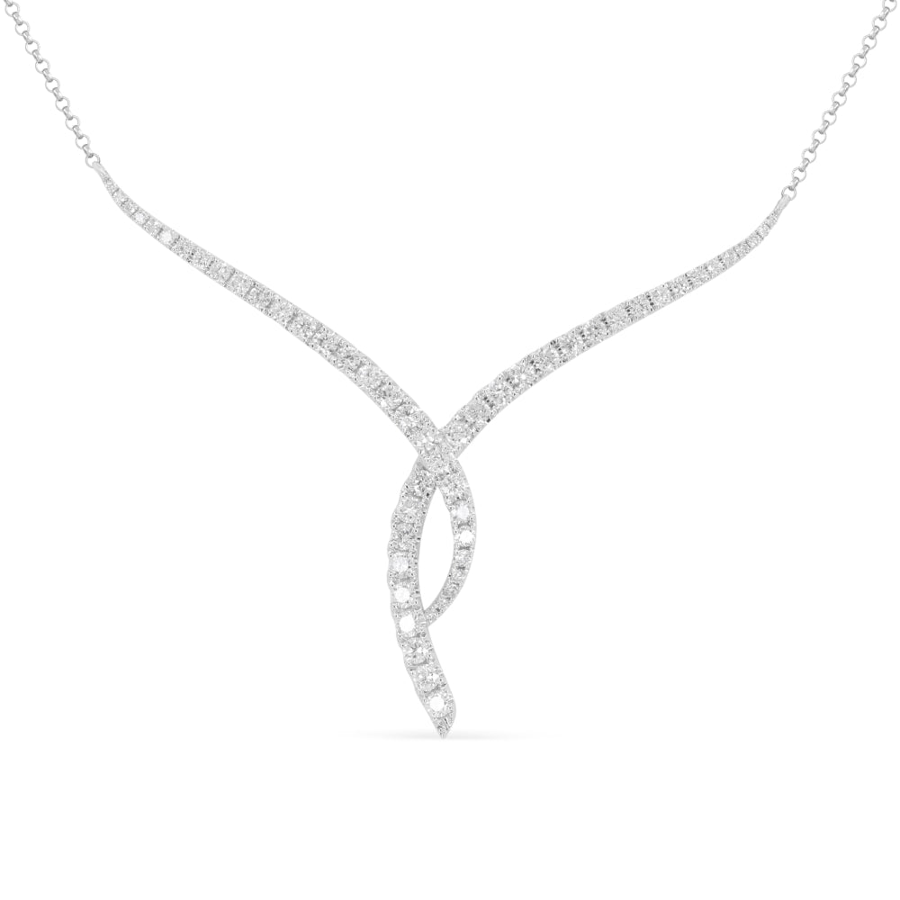 Madison L 14K White Gold Diamond Bar Necklace - style N1364W