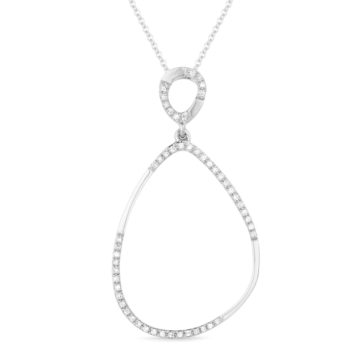 Madison L 14K White Gold Diamond Pear Pendant - style N1368W
