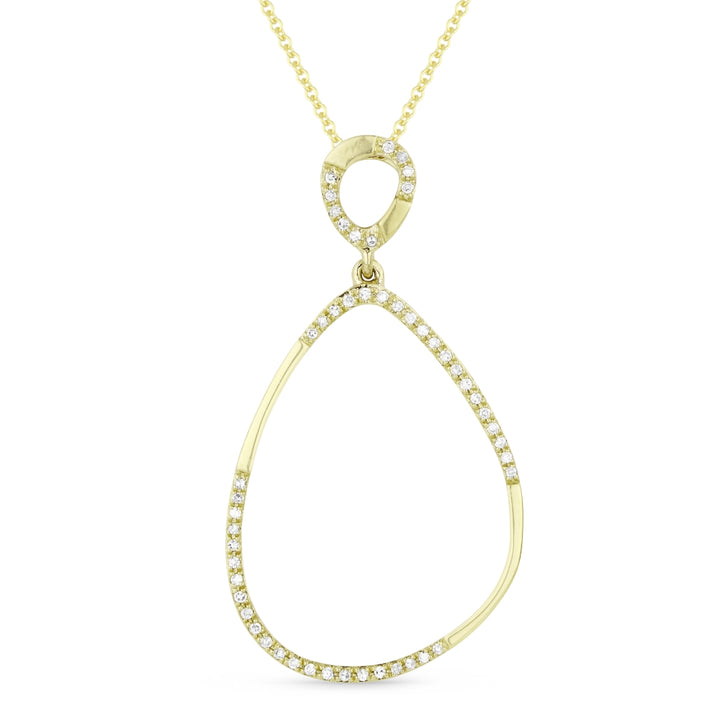 Madison L 14K Yellow Gold Diamond Pear Pendant - style N1368Y