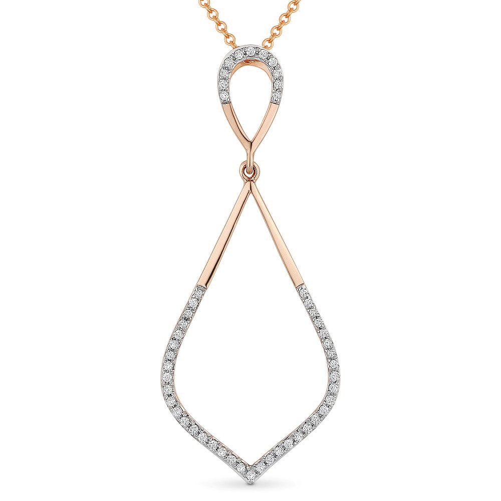 Madison L 14K Rose Gold Diamond Marquise Pendant - style N1369P
