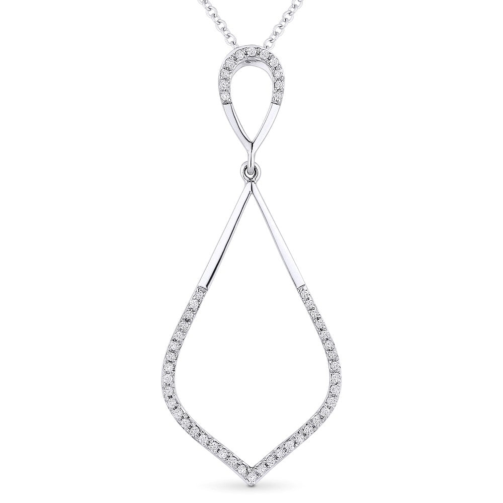 Madison L 14K White Gold Diamond Marquise Pendant - style N1369W