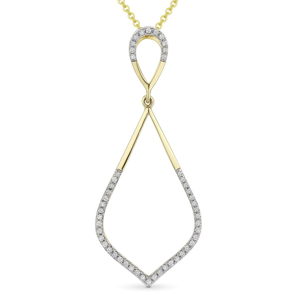 Madison L 14K Yellow Gold Diamond Marquise Pendant - style N1369Y