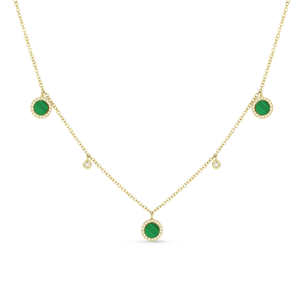 Madison L 14K Yellow Gold Malachite Cocktail Necklace - style N1378MALY