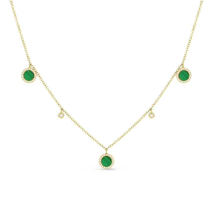 Madison L 14K Yellow Gold Malachite Cocktail Necklace - style N1378MALY