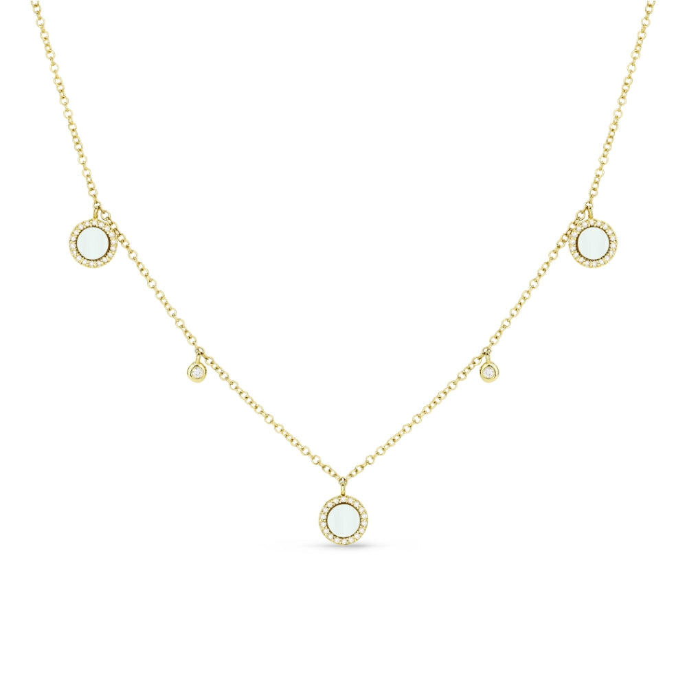 Madison L 14K Yellow Gold Mother of Pearl Cocktail Necklace - style N1378MOPY