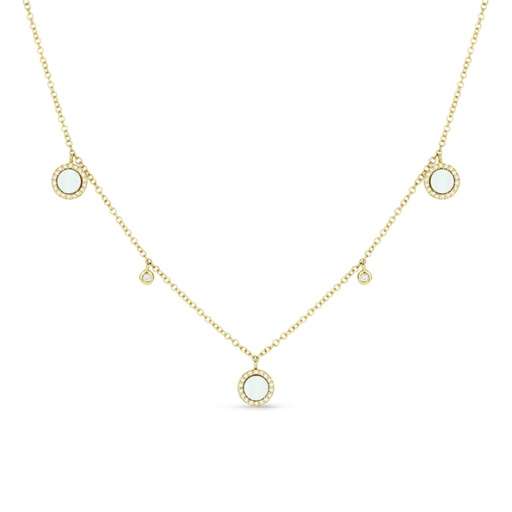 Madison L 14K Yellow Gold Mother of Pearl Cocktail Necklace - style N1378MOPY