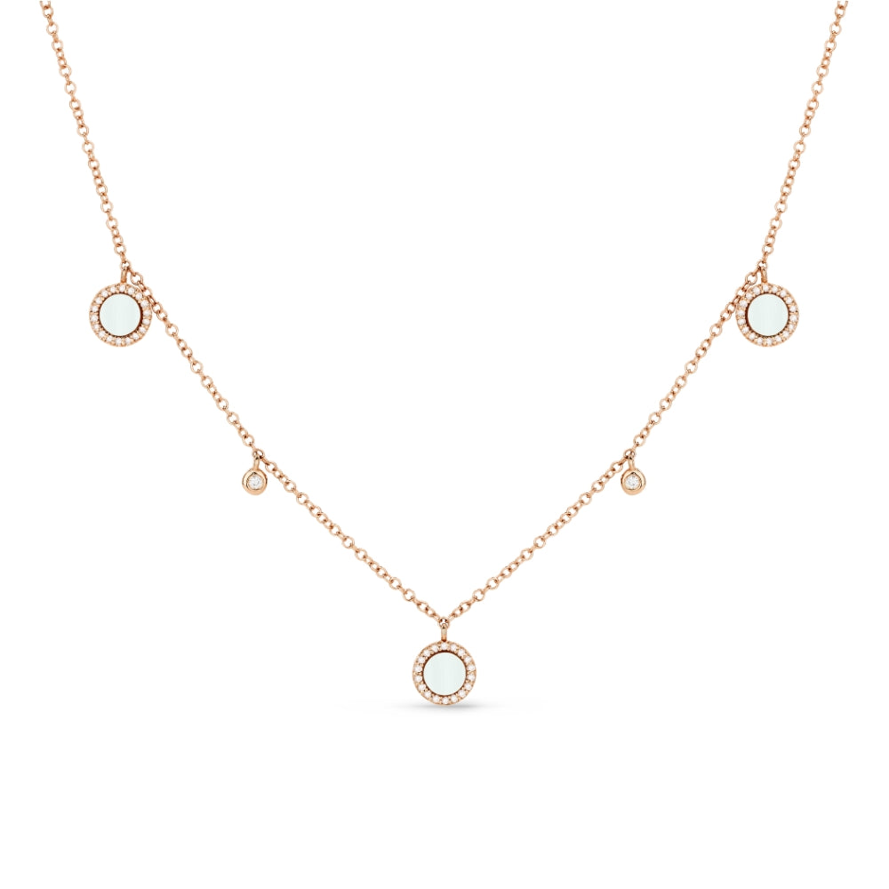 Madison L 14K Rose Gold Pink Mother of Pearl Cocktail Necklace - style N1378PMOPP