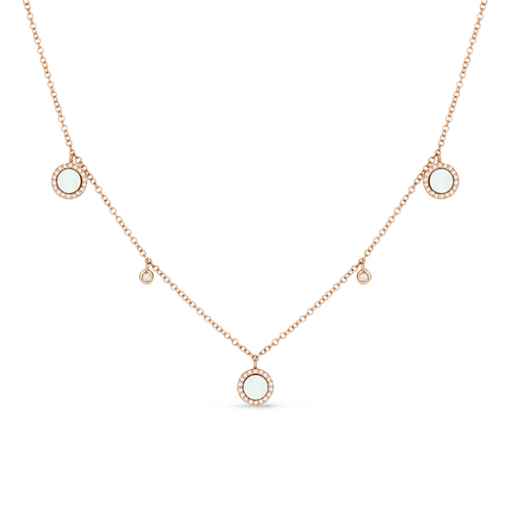 Madison L 14K Rose Gold Pink Mother of Pearl Cocktail Necklace - style N1378PMOPP