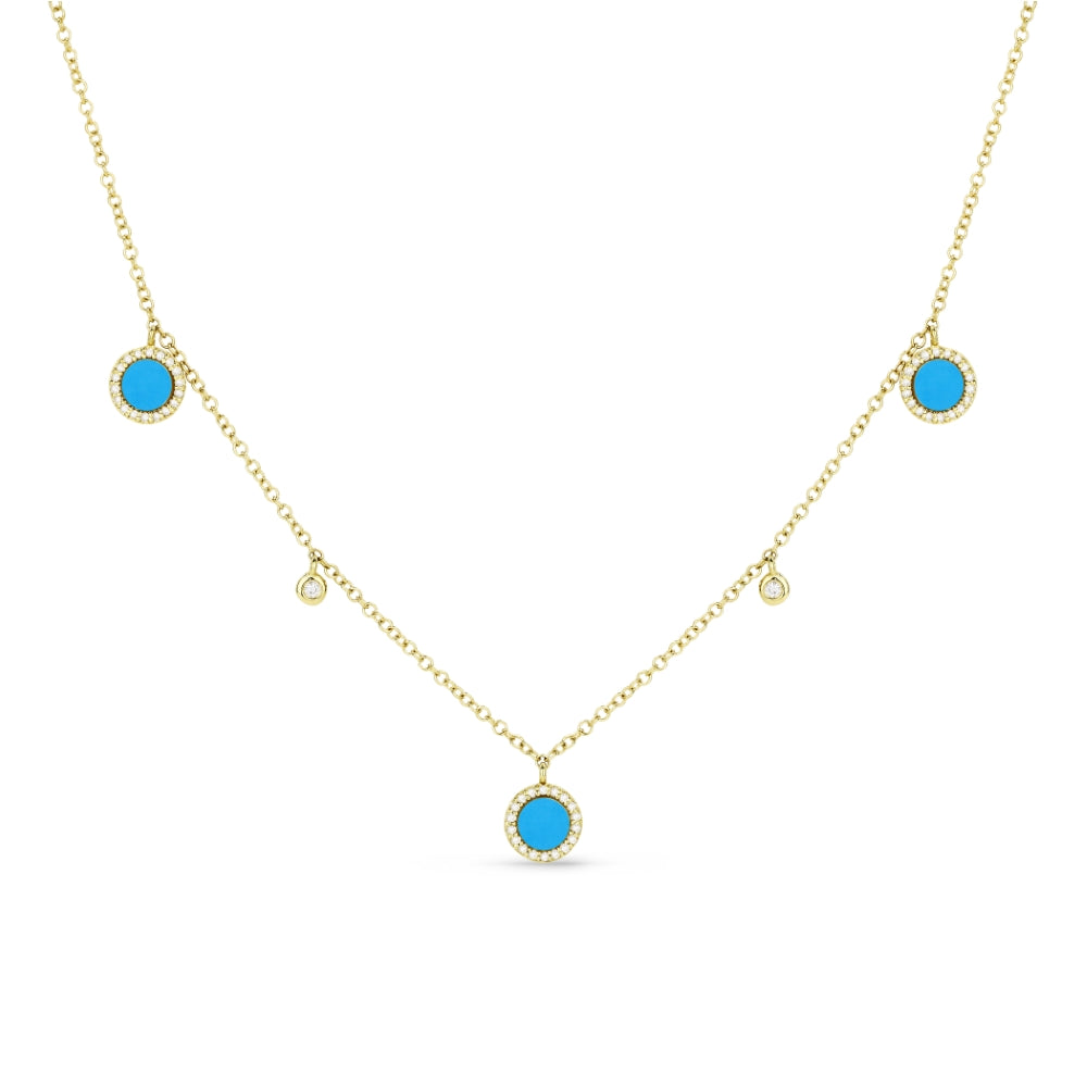 Madison L 14K Yellow Gold Turquoise Cocktail Necklace - style N1378TQY