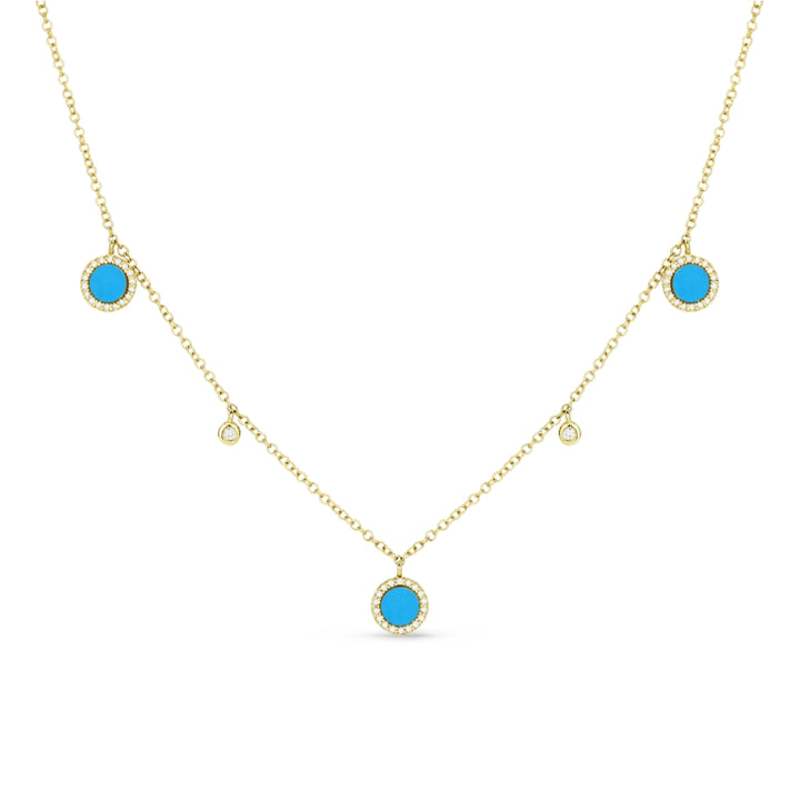 Madison L 14K Yellow Gold Turquoise Cocktail Necklace - style N1378TQY