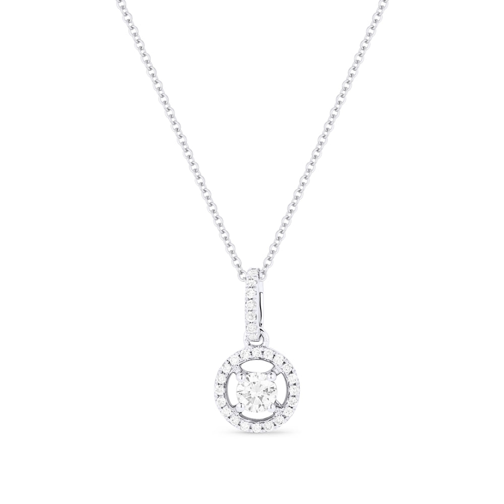 Madison L 14K White Gold Diamond Round Pendant - style N1383W
