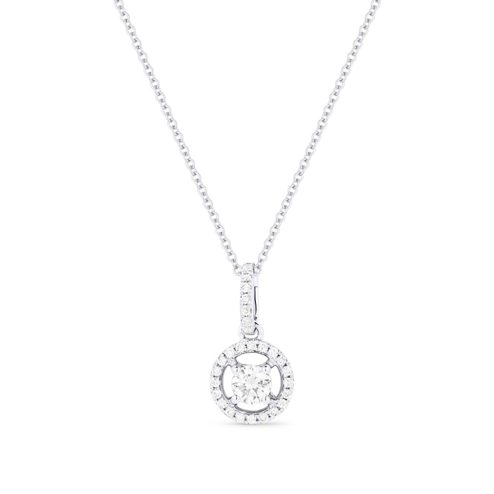 Madison L 14K White Gold Diamond Round Pendant - style N1383W