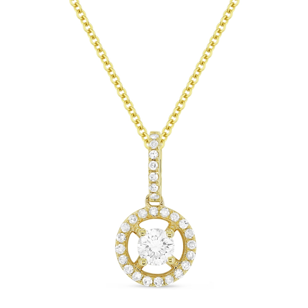 Madison L 14K Yellow Gold Diamond Round Pendant - style N1383Y