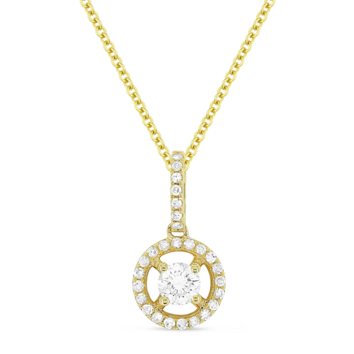 Madison L 14K Yellow Gold Diamond Round Pendant - style N1383Y