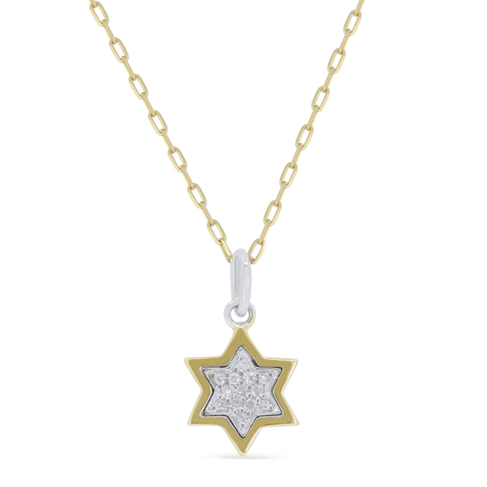 Madison L 14K Yellow Gold Diamond Jewish Star Pendant - style N1387Y