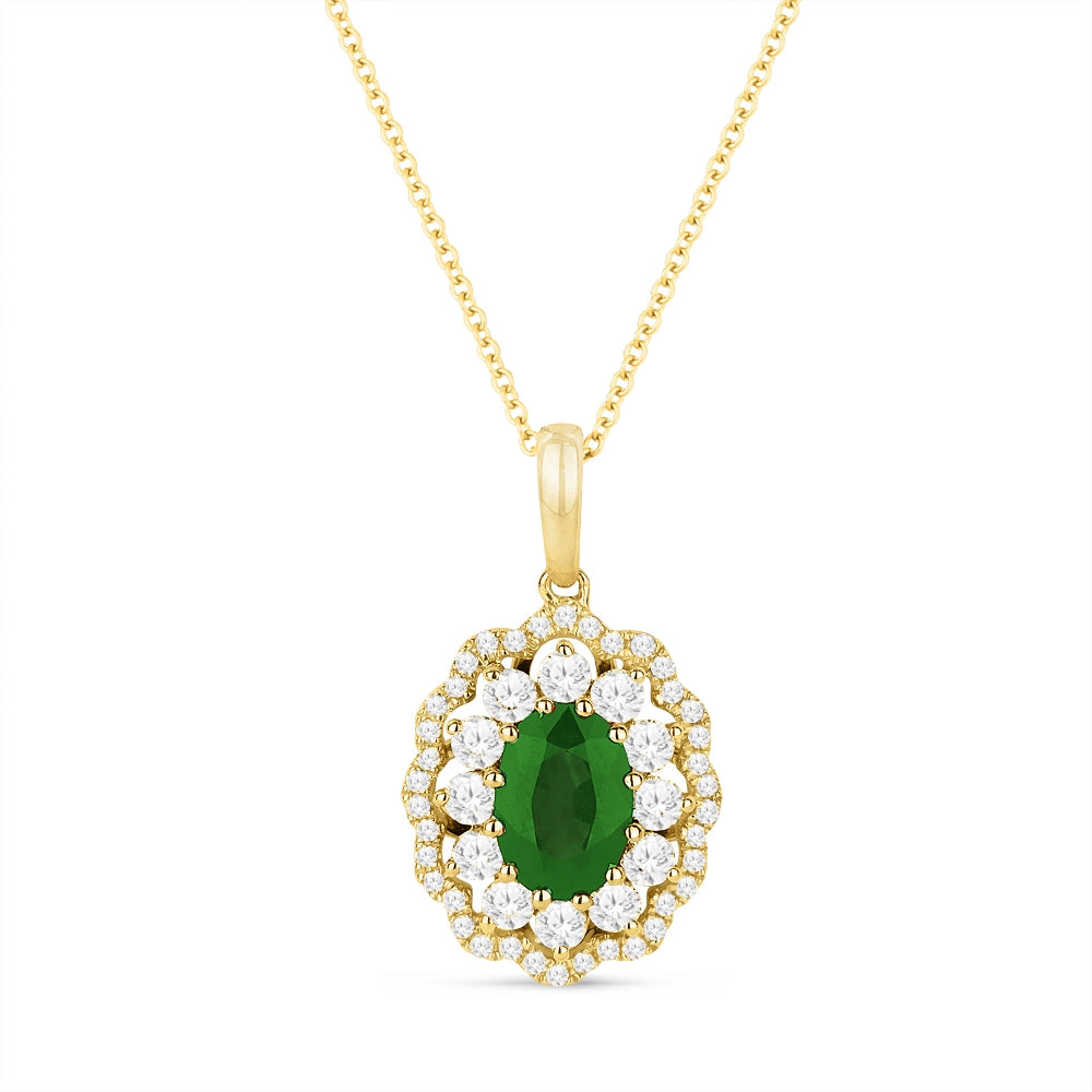 Madison L 14K Yellow Gold Emerald Oval Pendant - style N1415EMY