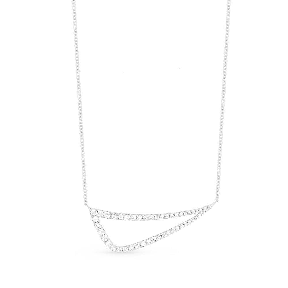 Madison L 14K White Gold Diamond Bar Necklace - style N1423W