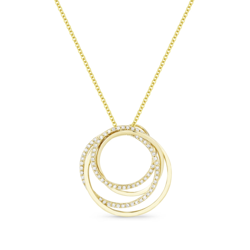 Madison L 14K Yellow Gold Diamond Round Pendant - style N1425Y