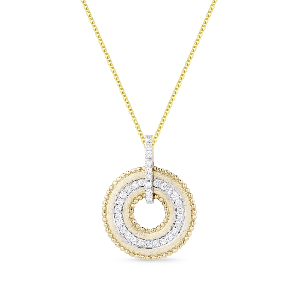 Madison L 14K Yellow Gold Diamond Round Pendant - style N1427Y