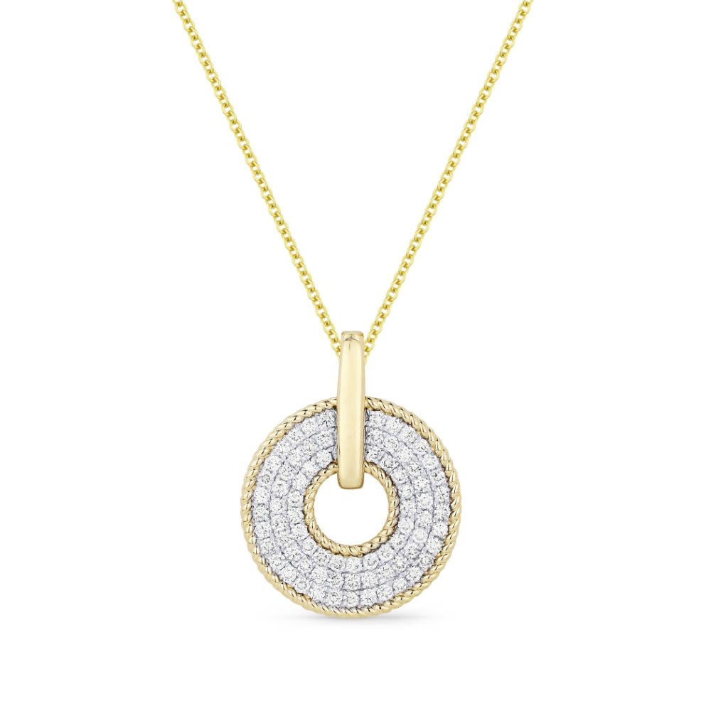 Madison L 14K Yellow Gold Diamond Round Pendant - style N1430Y