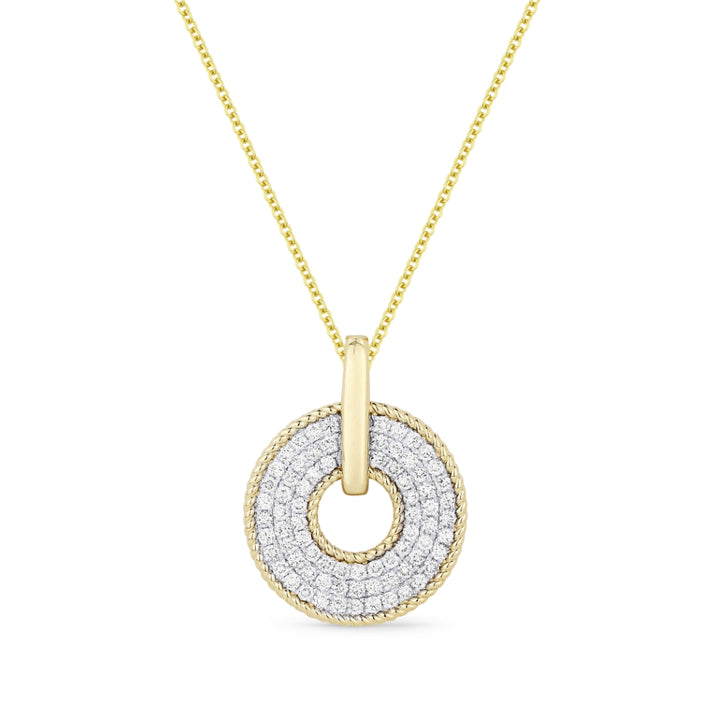 Madison L 14K Yellow Gold Diamond Round Pendant - style N1430Y