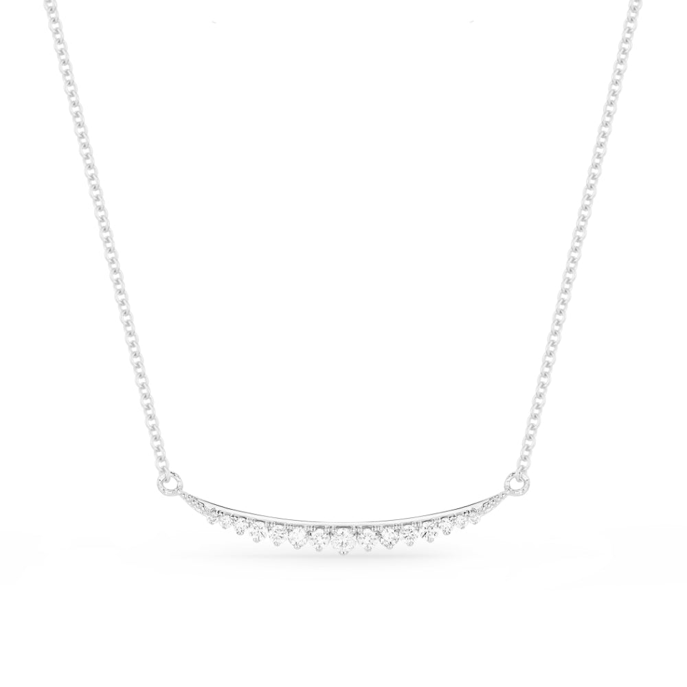 Madison L 14K White Gold Diamond Bar Necklace - style N1434W