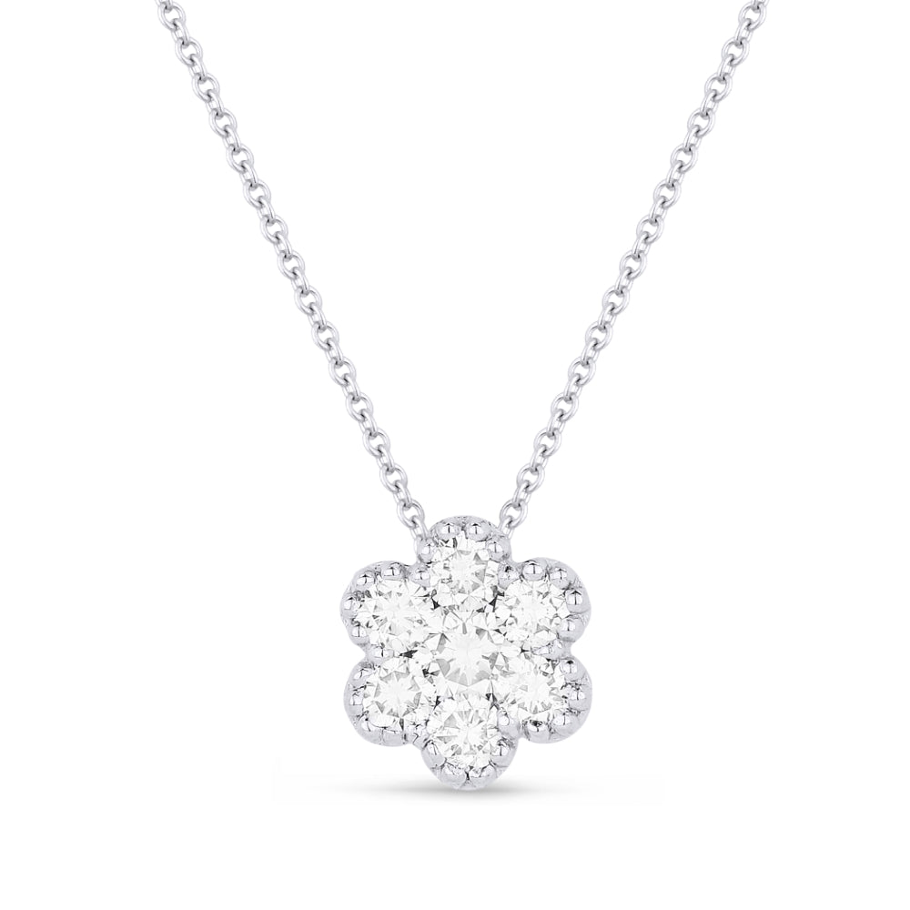 Madison L 14K White Gold Diamond Cluster Pendant - style N1438W
