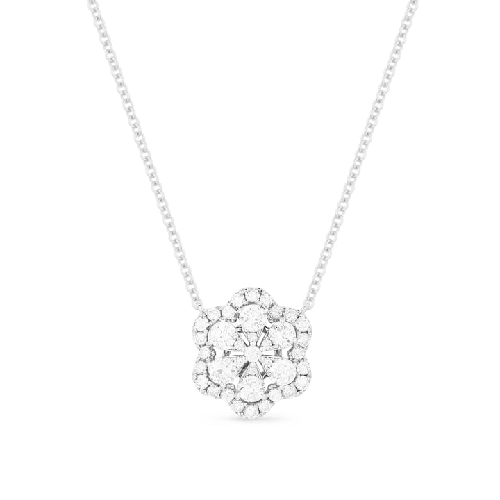 Madison L 14K White Gold Diamond Cluster Necklace - style N1451W