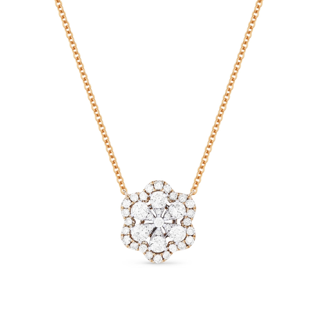 Madison L 14K Two Tone Gold Diamond Cluster Necklace - style N1451WP