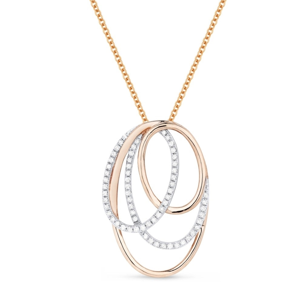 Madison L 14K Rose Gold Diamond Oval Pendant - style N1459P