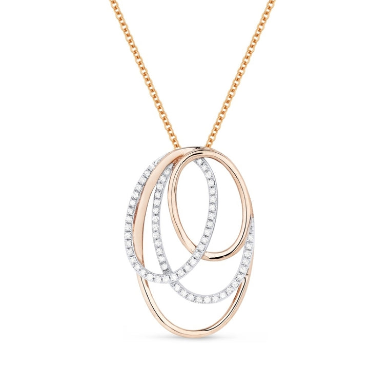 Madison L 14K Rose Gold Diamond Oval Pendant - style N1459P