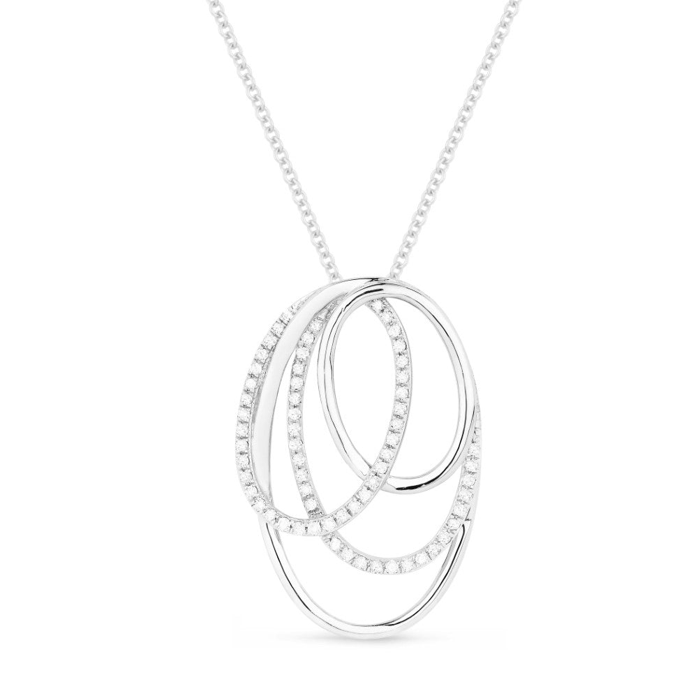 Madison L 14K White Gold Diamond Oval Pendant - style N1459W