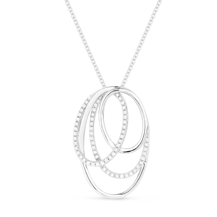 Madison L 14K White Gold Diamond Oval Pendant - style N1459W