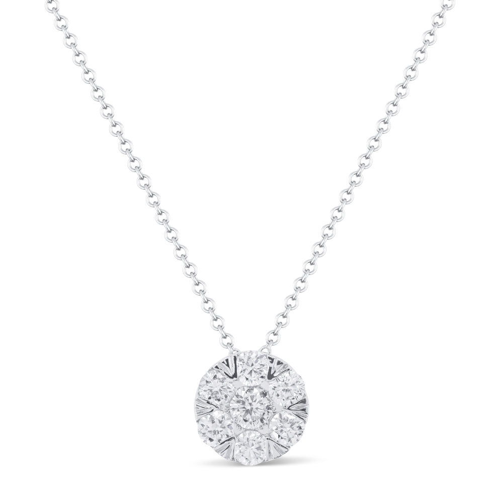 Madison L 14K White Gold Diamond Round Pendant - style N1463W