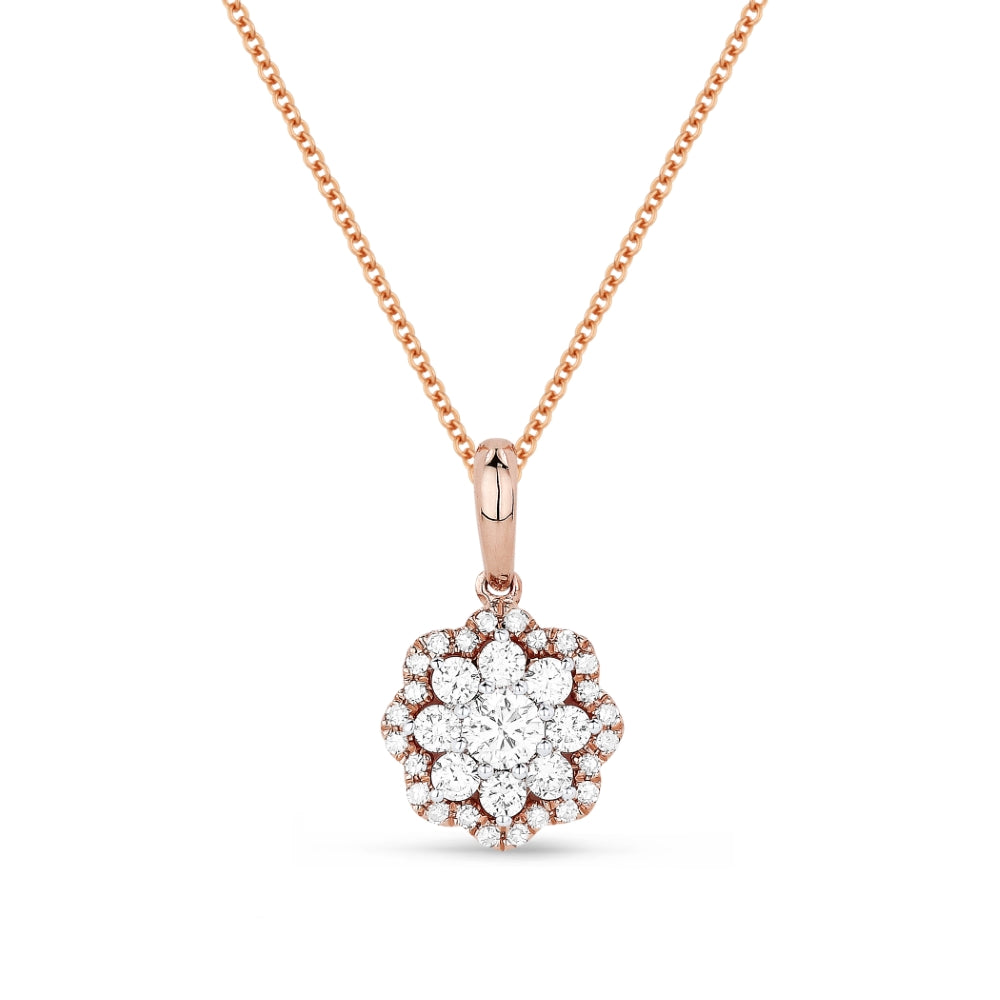 Madison L 14K Rose Gold Diamond Cluster Pendant - style N1473P