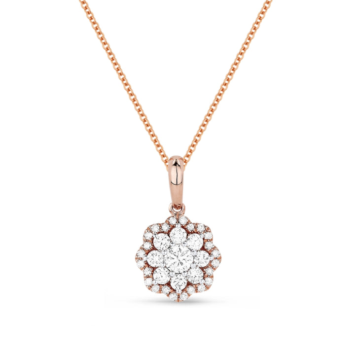 Madison L 14K Rose Gold Diamond Cluster Pendant - style N1473P